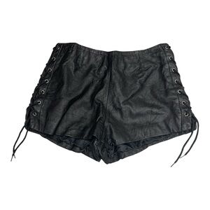 Women’s Wilson’s Leather Black Lace-Up High Waist Shorts